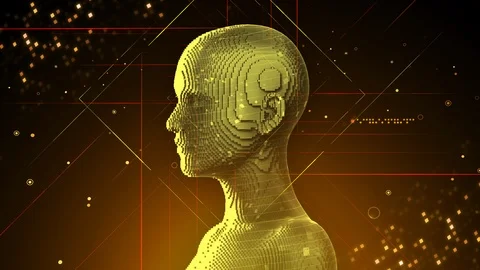 AI artificial intelligence digital network technologies 19 1 Human 3B red Stock-Footage 115892078