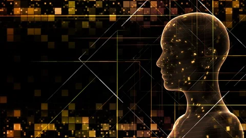 AI artificial intelligence digital network technologies 19 1 Human Grid BG 0A Stock Footage 117159250