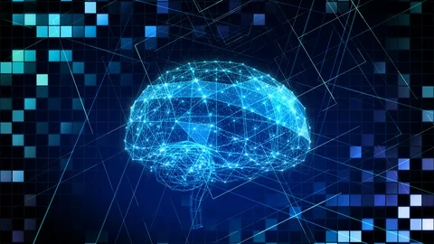 AI artificial intelligence digital network technologies 19 2 Brain Human Logo Stock Footage 117176544