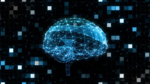 AI artificial intelligence digital network technologies 19 2 Brain Human Logo Stock Footage 117176752