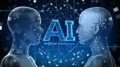 AI artificial intelligence digital network technologies 19 2 Duo Grid BG 1 bl Stock Footage 117182771