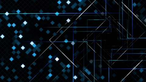 AI artificial intelligence digital network technologies 19 Grid BG 0B blue 4k Vidéo 117185251