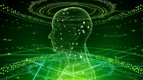 AI artificial intelligence digital network technologies 19 2 Mix 2 green 4k Stock Footage 118383938