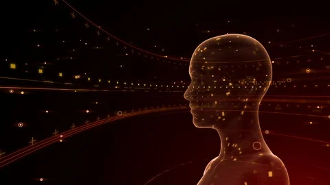 AI artificial intelligence digital network technologies 19 2 Human 6 red 4k Stock Footage 118429539
