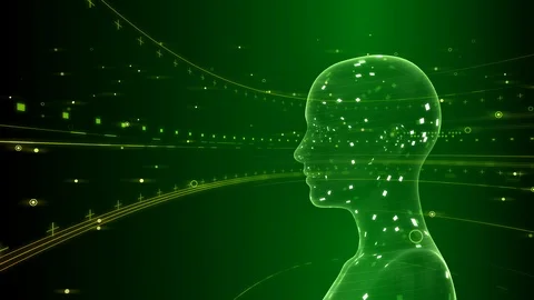 AI artificial intelligence digital network technologies 19 2 Human 6 green 4k Stock Footage 118429655