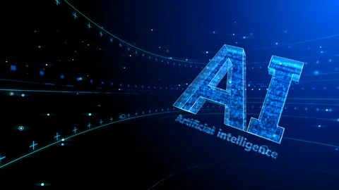 AI artificial intelligence digital network technologies 19 2 Logo 6 blue 4k Stock Footage 118430508