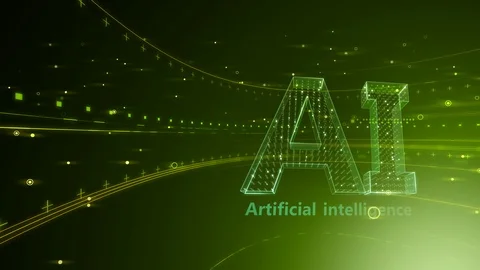 AI artificial intelligence digital network technologies 19 2 Logo 6 green 4k Vídeos de archivo 118430771