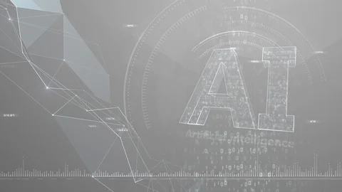 AI artificial intelligence digital network technologies 19 3 Logo 7 gray 1 4k Stock Footage 121067850