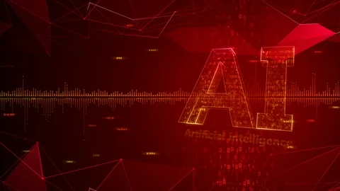 AI artificial intelligence digital network technologies 19 3 Logo 7 red 1 4k Stock Footage 121068356