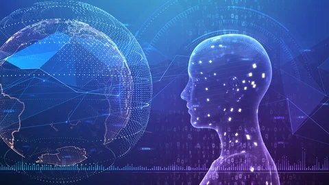 AI artificial intelligence digital network technologies 19 3 Mix 7 blue 3 4k Stock Footage 121068996