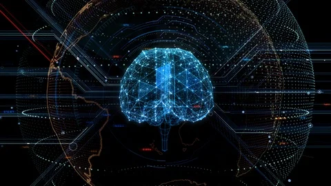 AI artificial intelligence digital network technologies 19 4 Brain 7 blue 3b Видео 121739880