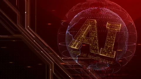AI artificial intelligence digital network technologies 19 4 Brain 7 red 3 Stock Footage 121743139