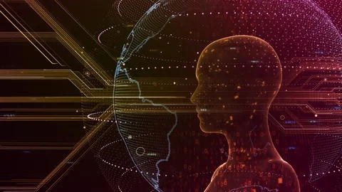 AI artificial intelligence digital network technologies 19 4 Human 7 red 3 Stock Footage 121749900