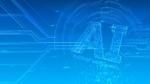 AI artificial intelligence digital network technologies 19 4 Logo 7 blue 1 Stock Footage 121752311