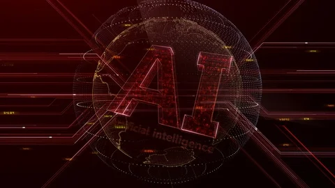 AI artificial intelligence digital network technologies 19 4 Logo 7 red 3 Vídeos de archivo 121757541