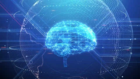 AI artificial intelligence digital network technologies 19 4 Mix 7 blue 3b Stock Footage 121759573