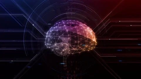 AI artificial intelligence digital network technologies 19 4 Mix 7 red 2 Stock Footage 121761156