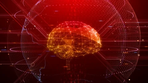 AI artificial intelligence digital network technologies 19 4 Mix 7 red 3 스톡 동영상 121762015