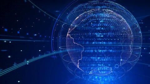 AI artificial intelligence digital network technologies 5 BG 04 blue Vídeos de archivo 124006021