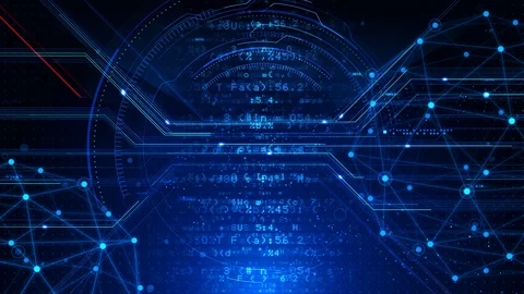 AI artificial intelligence digital network technologies 5 BG 05 blue Vidéo 124006023