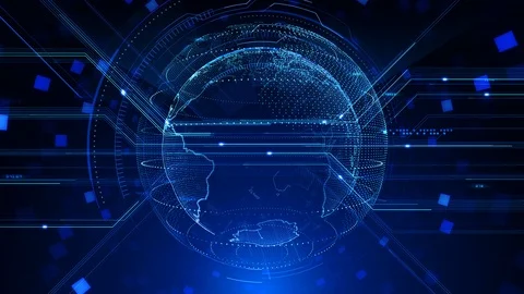 AI artificial intelligence digital network technologies 5 BG 06 blue Видео 124007463