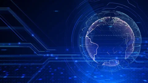 AI artificial intelligence digital network technologies 5 BG 12 blue Stock Footage 124009245