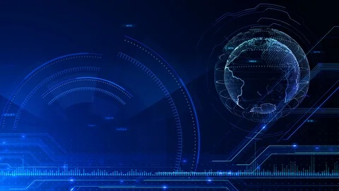 AI artificial intelligence digital network technologies 5 BG 13 blue Video stock 124009440