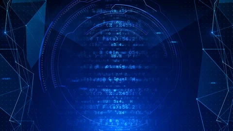 AI artificial intelligence digital network technologies 5 BG 16 blue Vidéo 124011365