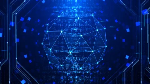 AI artificial intelligence digital network technologies 5 BG 28 blue Видео 124013774