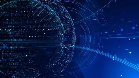 AI artificial intelligence digital network technologies 5 BG 29 blue Vídeos de archivo 124013827