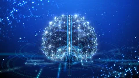 AI artificial intelligence digital network computer technologies 3D illustra Stock Illustration