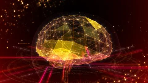 AI artificial intelligence digital network computer technologies 3D illustra Stock Illustration