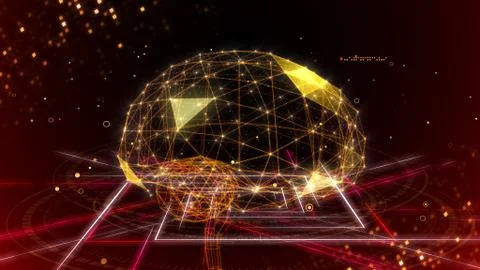 AI artificial intelligence digital network computer technologies 3D illustra Stock Illustration