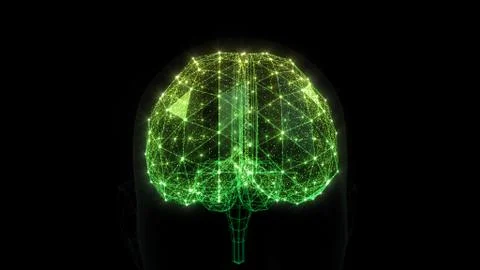 AI artificial intelligence digital network computer technologies 3D illustra Stock Illustration