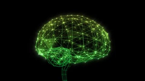 AI artificial intelligence digital network computer technologies 3D illustra Stock Illustration