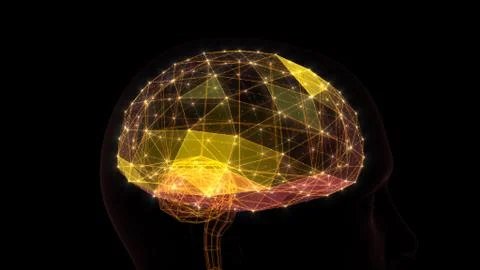 AI artificial intelligence digital network computer technologies 3D illustra Stock Illustration