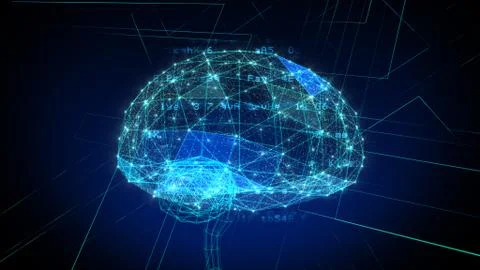 AI artificial intelligence digital network computer technologies 3D illustra 스톡 일러스트