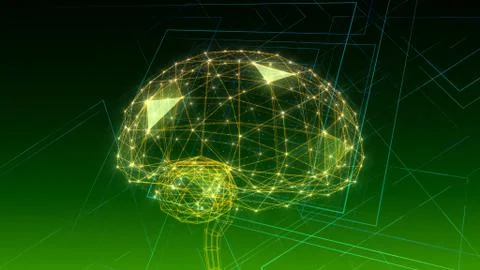 AI artificial intelligence digital network computer technologies 3D illustra Stock Illustration