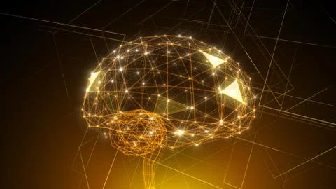 AI artificial intelligence digital network computer technologies 3D illustra Stock Illustration