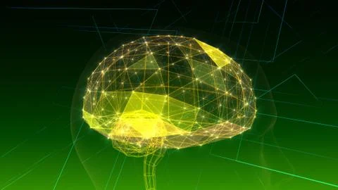 AI artificial intelligence digital network computer technologies 3D illustra Stock Illustration