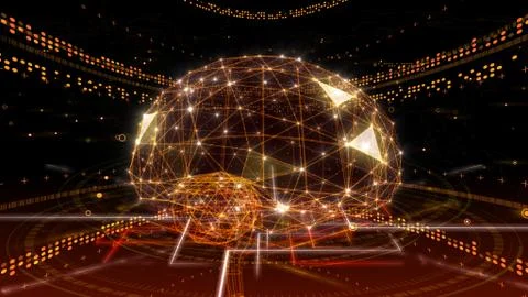 AI artificial intelligence digital network computer technologies 3D illustra Illustrazione stock