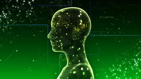 AI artificial intelligence digital network computer technologies 3D illustra 스톡 일러스트