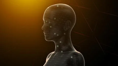 AI artificial intelligence digital network computer technologies 3D illustra Stock Illustration