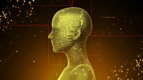 AI artificial intelligence digital network computer technologies 3D illustra Stock Illustration