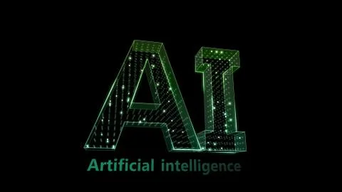 AI artificial intelligence digital network computer technologies 3D illustra Stock Illustration