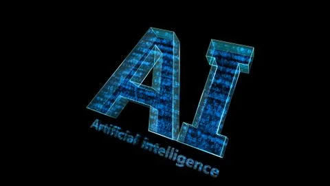 AI artificial intelligence digital network computer technologies 3D illustra Stock Illustration