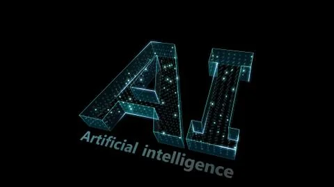 AI artificial intelligence digital network computer technologies 3D illustra Illustrazione stock