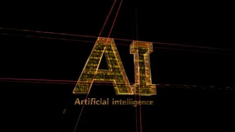 AI artificial intelligence digital network computer technologies 3D illustra 스톡 일러스트
