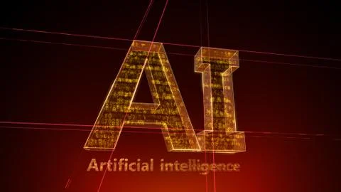 AI artificial intelligence digital network computer technologies 3D illustra Stock Illustration