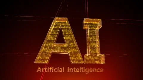 AI artificial intelligence digital network computer technologies 3D illustra Stock Illustration